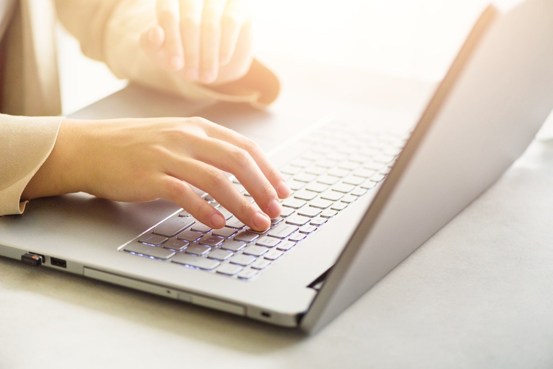 Woman Working on a Computer